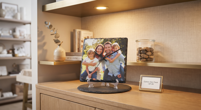 20×20 cm Rock Slate Wall/Desk Clock - Image 3