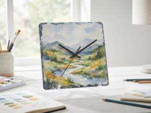 20×20 cm Rock Slate Wall/Desk Clock