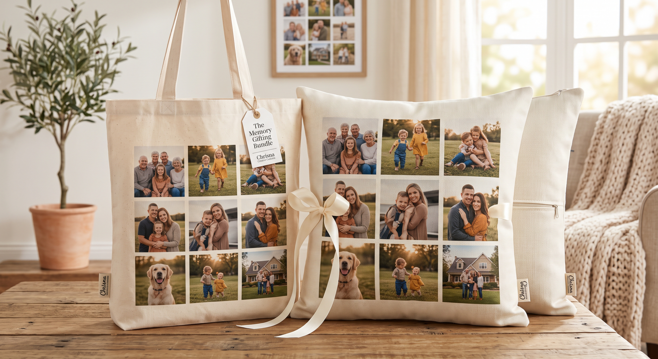 9-Panel Photo Canvas Tote Bag