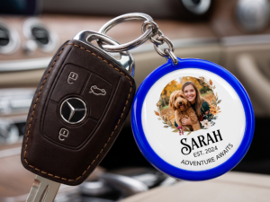 Polymer Keyring with Coloured Rim