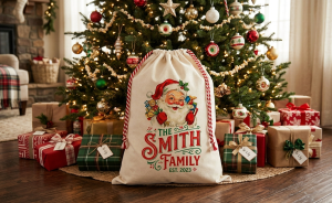 Canvas Christmas Drawstring Gift Sack