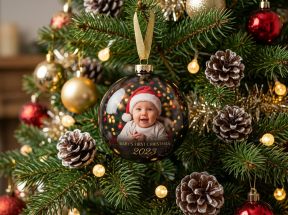 Double-Sided Aluminium Christmas Tree Baubles - Image 5