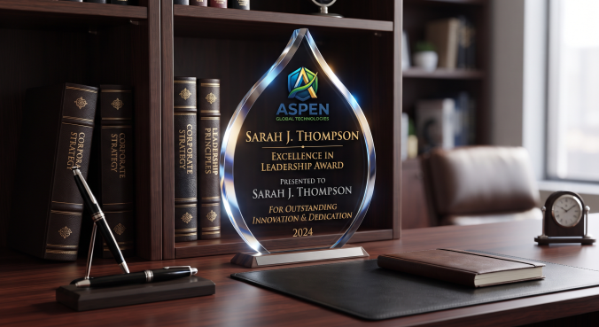 Glass Standing Award Trophy (Flame Shield) - Image 8