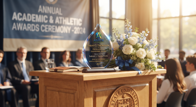 Glass Standing Award Trophy (Flame Shield) - Image 4
