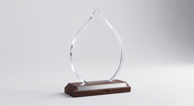Glass Standing Award Trophy (Flame Shield) - Image 7
