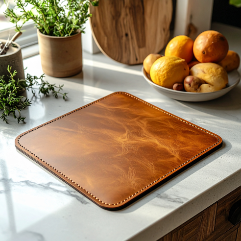 PU Leather Mousepad (Salmon/Tan/Teal)