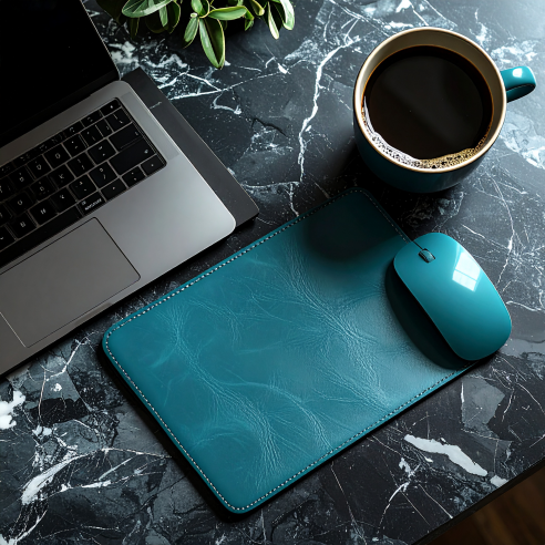 PU Leather Mousepad (Salmon/Tan/Teal) - Image 5