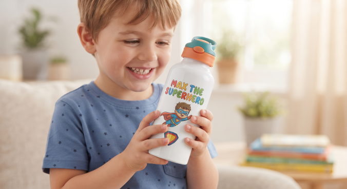 Aluminium Kids Water Bottle (Pull-Cap) - Image 4