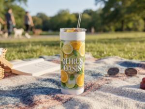 20 oz Stainless Skinny Tumbler (White)