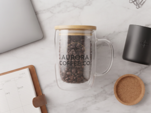 Double-Wall Borosilicate Mug + Bamboo Lid