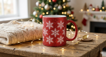 11 oz Glitter Finish Ceramic Mug - Image 3