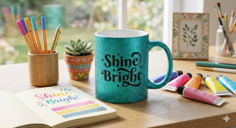 11 oz Glitter Finish Ceramic Mug - Image 4