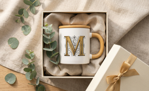 11 oz Bamboo Handle & Lid Mug