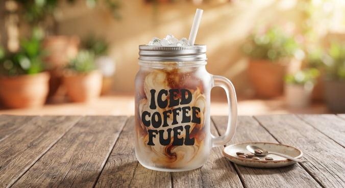 Frosted Glass Mason Jar (+ Lid & Straw) - Image 6