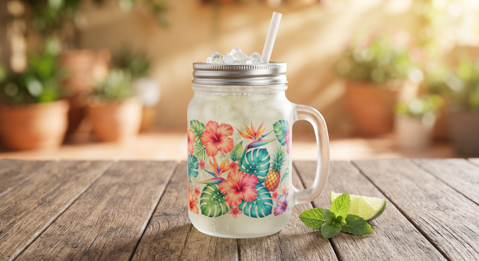 Frosted Glass Mason Jar (+ Lid & Straw) - Image 7