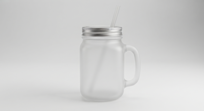 Frosted Glass Mason Jar (+ Lid & Straw) - Image 8