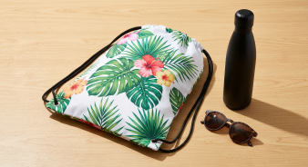 White Polyester Drawstring Bag