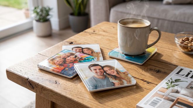 Custom Square 2-Tone Sublimation Coasters (Set of 4) - Image 5