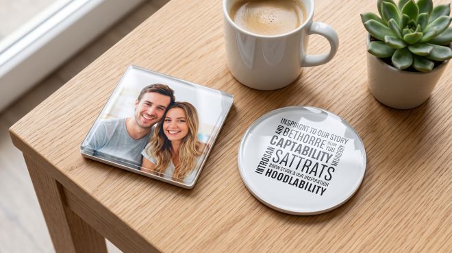 Custom Square 2-Tone Sublimation Coasters (Set of 4) - Image 2