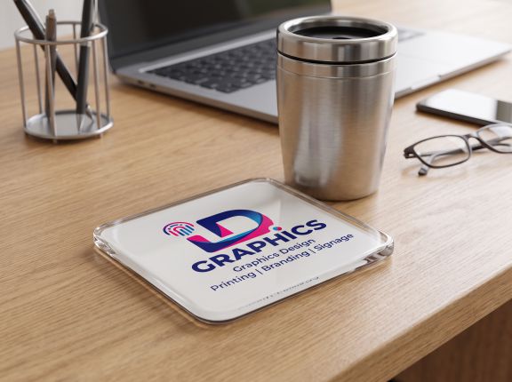 Custom Square 2-Tone Sublimation Coasters (Set of 4)