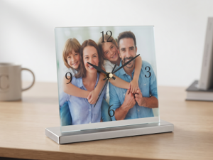 Personalised 200x200mm Square Hardboard Clock