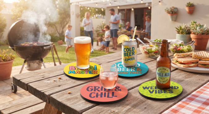 Personalised Hardboard Coasters – Set of 4 (Round / Square Options) - Image 8