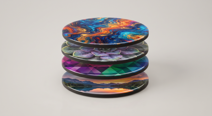 Personalised Hardboard Coasters – Set of 4 (Round / Square Options)