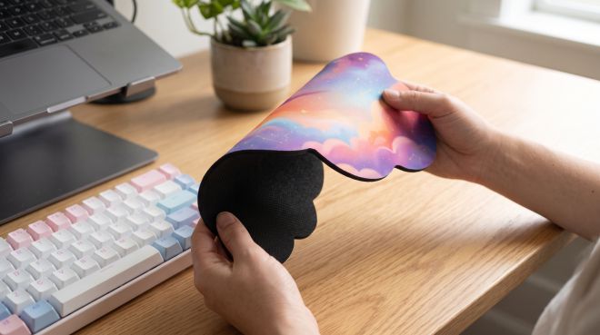 Custom Printed Novelty Desk Mat with Non-Slip Rubber Base - Image 7