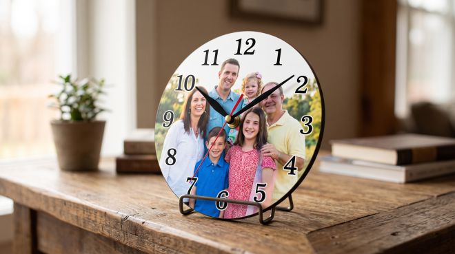 Personalized Round Hardboard Clock (19cm) - Image 3