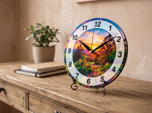 Personalized Round Hardboard Clock (19cm)