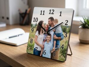 Personalized Square Hardboard Clock (20cm)