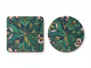 Custom Printed Square & Round Heat-Resistant Drink Coasters (9cm & 10cm Sizes)